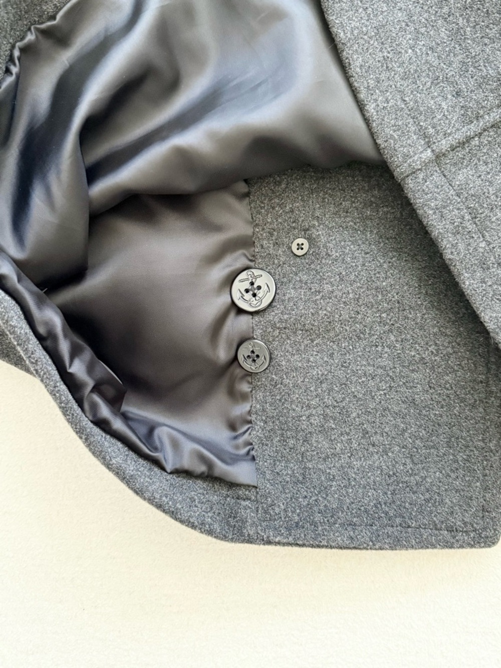 Lands' End Gray Double Breasted Wool Peacoat Size M - Picture 7 of 11